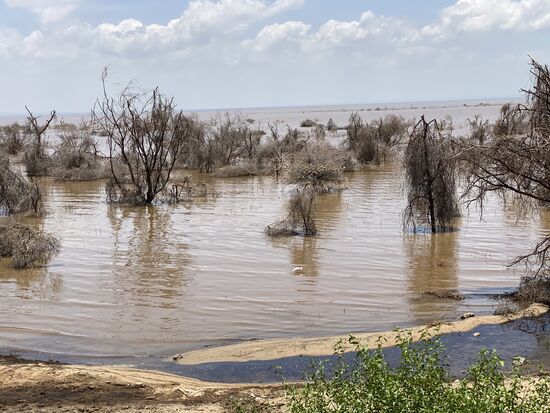Der Pegel steigt immer weiter und nimmt sich mehr und mehr Land. Deshalb mussten einige Straßen in Ufernähe verlagert werden.