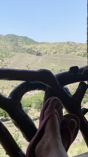 Etwas entspannen vor der Wanderung