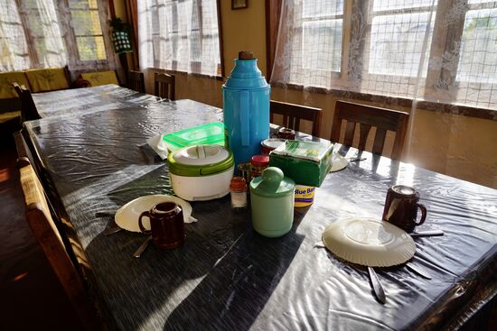 …und hat das Frühstück bereitgestellt und uns den Speisesaal aufgeschlossen.