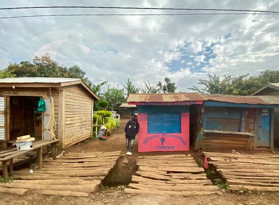 Hier ist sogar ein Doktor! Wenn der Patient den Weg zu seinem Eingang über diese Zahnstocher Planken überlebt, kann er hoffentlich helfen
