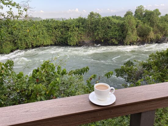 Während Thomas noch jede Minute Schlaf auskostet, habe ich uns schon einmal einen Kaffee gebrüht - Lecker!