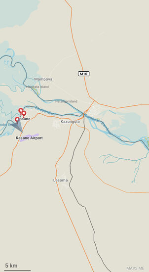 Hier sieht man den Chobe River, der zur einen Hälfte zu Botswana und zur anderen zu Namibia gehört