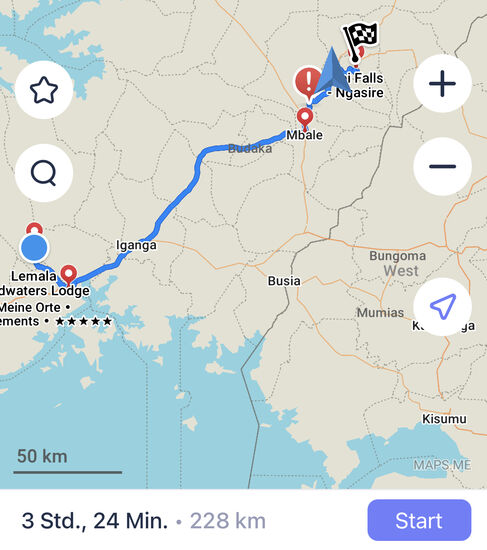 Heute geht es weiter Richtung Osten. Der Ort den wir ansteuern heißt Sipi und liegt auf 1775 m Höhe. Bekannt ist Sipi für seine Wasserfälle.