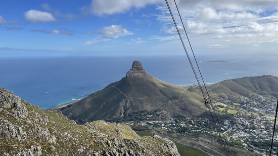 Hier in der Bildmitte der berühmte Lions Head.