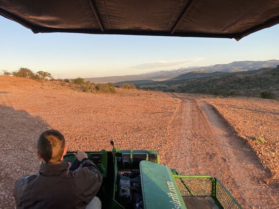 Kurz nach 7 Uhr starten wir in die Halbwüste , die hinter der Lodge beginnt
