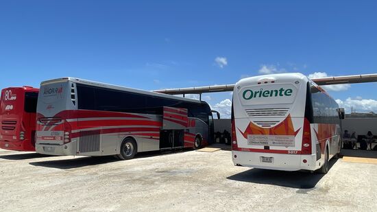 Um 14 Uhr gehts mit dem Bus nach Cancun zurück