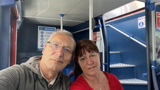 … die Rückfahrt verbringen wir dann unten um Bus.