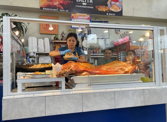 Man kann die Größe der Portion wählen: 3, 4 oder 5 USD.