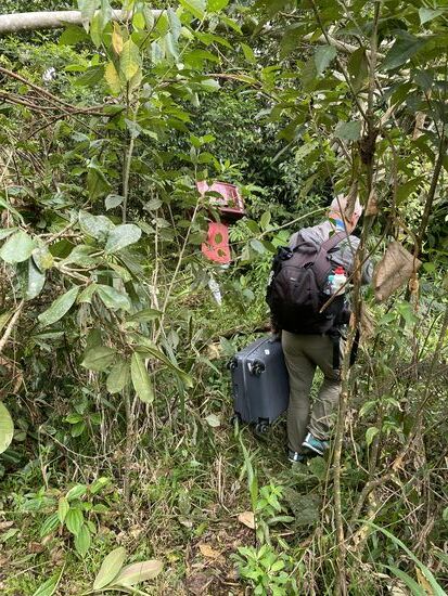 …mit dem ganzen Gepäck…