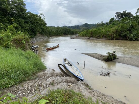 Nach knapp 3 Stunden erreichen wir die Anlegestelle des Bootes und  lernen William kennen, er ist der 2. Bootsmann und hat hier mit dem Boot gewartet.