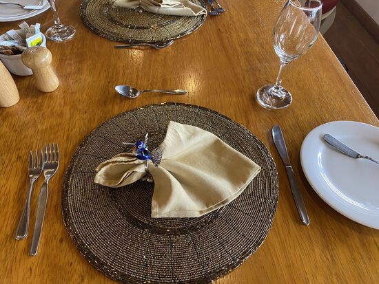 Den beginnen wir mit einem ganz vorzüglichen Frühstück an einem ganz liebevoll gedeckten Tisch