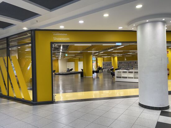 Mit großen Lesehallen, die aber trotzdem gemütlich sind und augenscheinlich auch gern genutzt werden--die Ausleihe erfolgt hier im "Self-service" digital