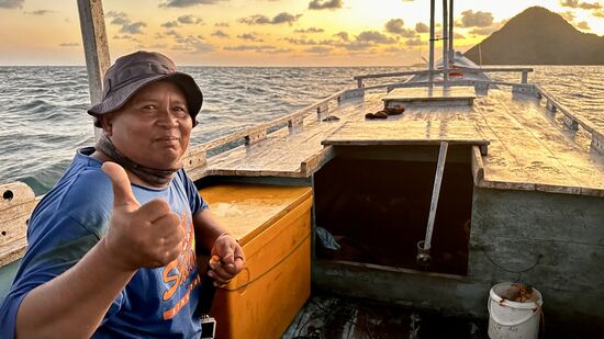 Wir tuckern zu unserem Hafen zurück, die Rückfahrt dauert…