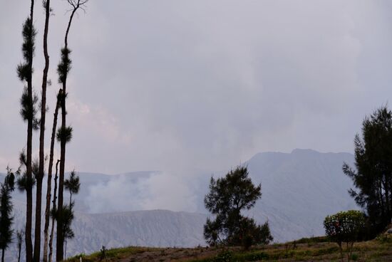 Letzte Aufnahmen vom Dach unserer Unterkunft in Richtung Bromo. Die Lage der Unterkunft ist das einzig Positive an ihr.