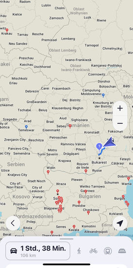 Hier kann man erkennen, in welcher Region von Rumänien wir uns befinden