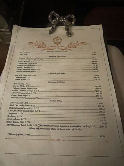 Stilvoll auch die Getränkekarte