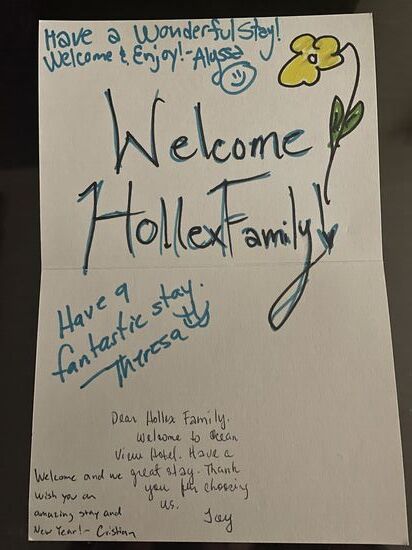 Ein handschriftlich geschriebener Willkommensgruß!