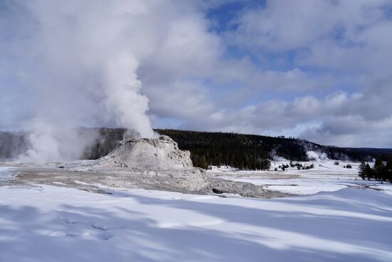 Wir besuchen den „Castle Geysir“ - er soll um 12.47 Uhr ausbrechen—als er eine halbe Stunde überfällig ist, stutzen wir und schauen noch mal auf den Infozettel: oh schön…es ist 12.47 am gemeint—als heute Nacht…