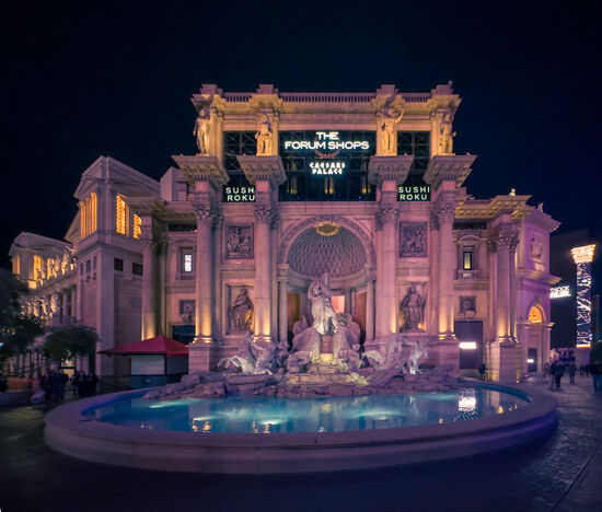 Einer der vielen Eingänge des Hotels - hier mit dem Trevibrunnen