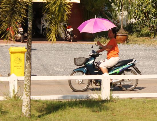 ... und die junge Dame fuhr schneller als der Zug ...