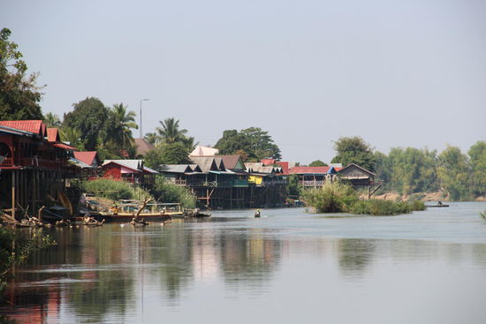 Blick auf den Mekong von unserer Unterkunft aus