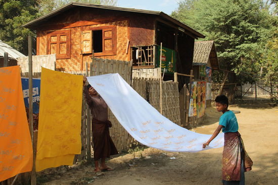 und zum Trocknen aufgehangen....