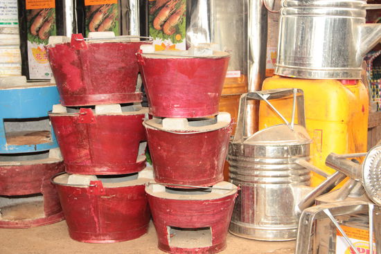 kleine Feuerstellen für den Tisch, den sogenannten "Hot-Pott"