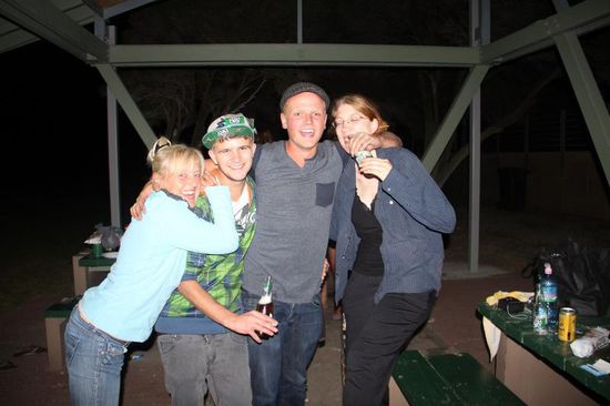 Sonja, Sven, Kewin und ich in Partylaune....