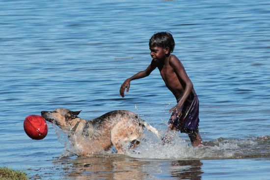 ...der spielenden Jungs..