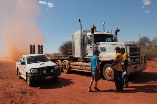 ein Track ist liegen geblieben, Gott sei Dank ohne Fracht...