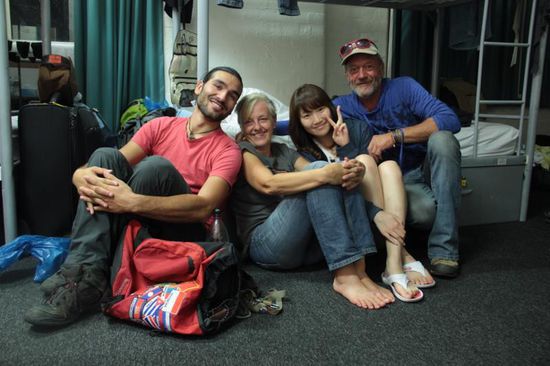 Abschied im Hostel, auch von Elena aus Korea...