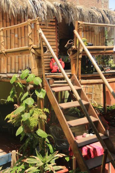 ...im Innenhof des Hostels