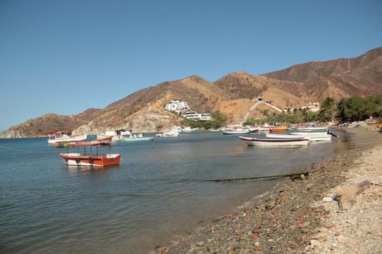 Taganga, herrlich in einer Bucht gelegen, doch leider nicht so ideal zum schwimmen