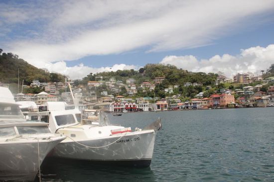 der Yachthafen direkt vor unserm Appartment