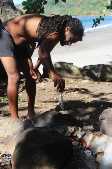 ein gleich am Strand frisch gegrillter Fisch, was braucht man mehr?