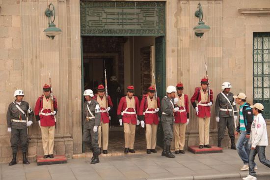 Wachablösung am Regierungsgebäude...