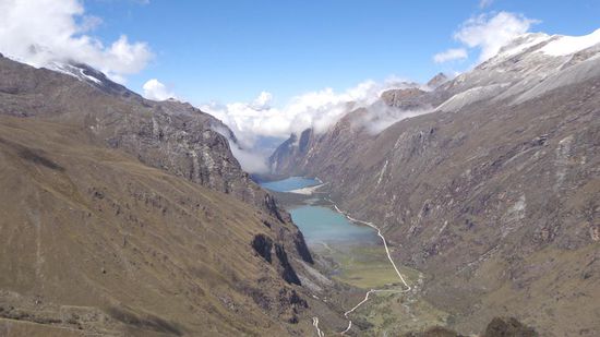 Blick zurück auf den Llanganuco Lake bei einem kurzen Halt vor der Passhöhe - majestätischer Ausblick...