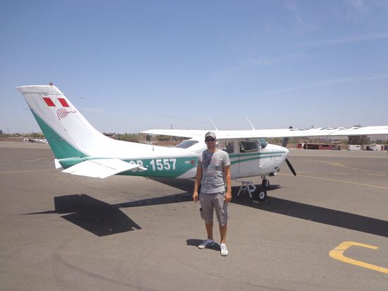 Unser Flugzeug in Nazca - Platz für 4 Passagiere - ziemlich klein 