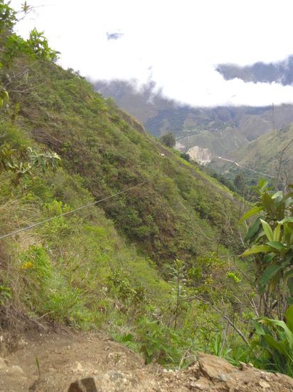 Das erste Drahtseil zur Übung - gesamthaft waren es vier
