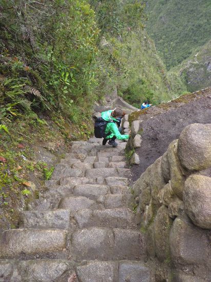 Stephanie beim Abstieg...