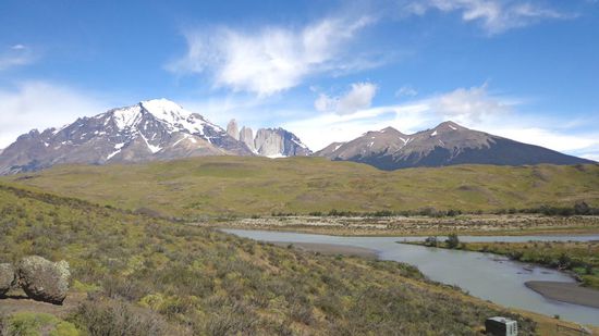 Auch beim Eingang zum Nationalpark - ein erster Blick auf die Torres del Paine