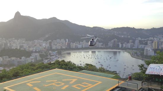 Als ich bei der Mittelstation angekommen bin, ist gerade ein Hubschrauber gestartet.