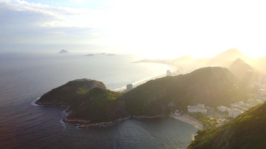 Der grosse Strand auf der linken Seite: Copacabana