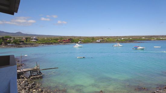 Vom Balkon meines Hostels aus in Puerto Ayora