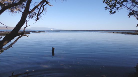 Beim Warten aufs Schlauchboot