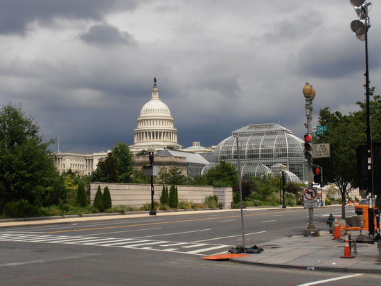 Rechts neben dem Kapitol der Botanische Garten
