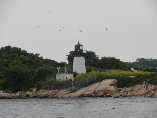 Leuchtturm am Eingang zum Hafen in Gloucester