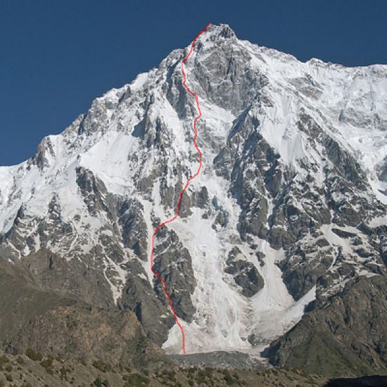 Rupal Face vom Nanga Parbat(8.125 m), bekannt als größte alpine Wand in der Welt. House-Anderson Besteigung 2005
