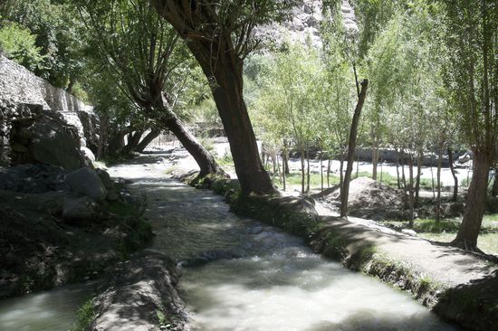 Der ganze Ort besteht aus Wasserläufen, die sich durch die Gässchen und Bäume schlängeln. Alles ist Grün und wässrig und wir erholen uns von der Dürre der bisherigen Gegend.