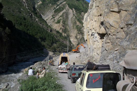 Landslides versperren den Weg.